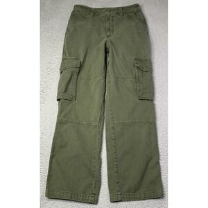 Aritzia TNA Pants Womens 6 Waist 28" Cargo Pockets Green Mid Rise Aritzia TNA
